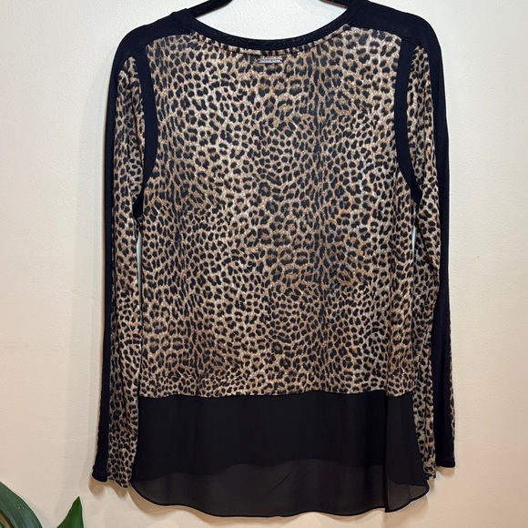 Michael Kors Animal Print Top with Black Trim, Medium - Picture 2 of 12